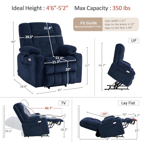 Small Dual Motor Power Lift Recliner Chair for Petite Elderly 7893