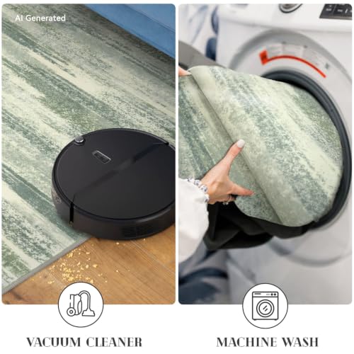 Modern Abstract Washable 2x5 Runner Rug Non Slip Kitchen Rugs