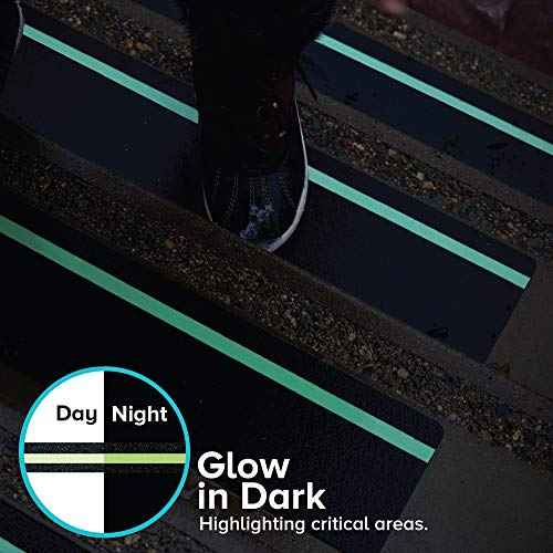 LifeGrip Anti Slip Traction Tape with Glow in the Dark Green Stripe