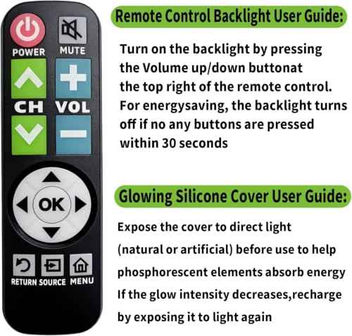 Backlit Big Button TV Remote Replacement for LG TV with Cover & Hook
