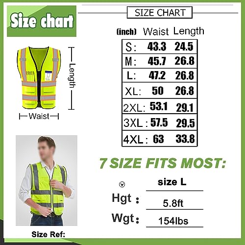 High Visibility Safety Vest Custom Your Logo Safety Workwear with Pockets and Reflective Strips