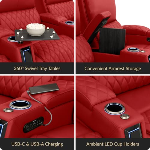 Apex Home Theater Seating Red Row of 2