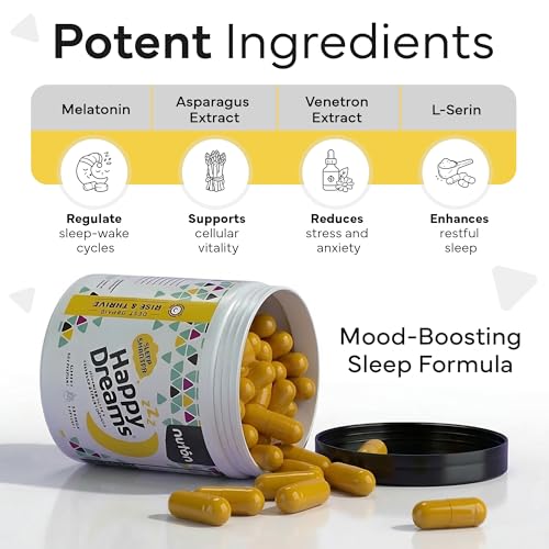 Happy Dreams Natural Sleep Aid Supplement for Adults (60 Count)