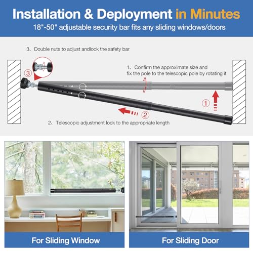Sliding Door Security Bar (3 Count)