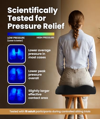 Doctor Recommended Memory Foam Seat Cushion for Office Chairs & Car