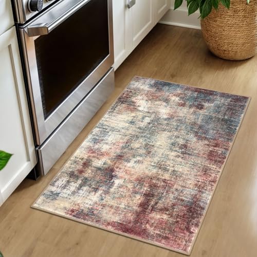 Small Abstract Area Rug 2x3 Ft Entryway Rugs Washable Door Mat Indoor Entrance (6 Sq Ft)