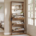 Tall Shoe Cabinet with Coat Rack