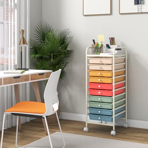 10 Drawer Rolling Storage Cart w
