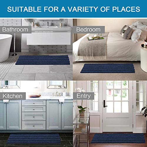 Bathroom Rugs Bath Rug Set 2 Piece Bathroom Contour Rug Toilet Mat Sets Non Slip Contour Bath Rug Ultra Thick Water Absorbent Striped Bath Mats Washable