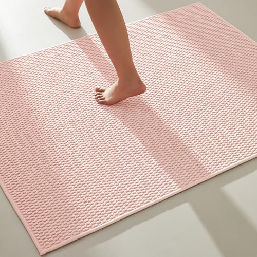 Large Bathroom Rugs Non Slip Washable Bath Rugs Super Absorbent Bathroom Rug Thin Quick Dry Low Pile Bath Mats