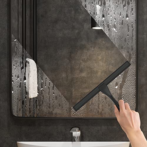 All Purpose Stainless Steel Shower Squeegee for Shower Doors with 2 Adhesive Hooks