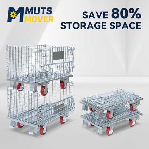 50 Gallon Folding Wire Laundry Cart with Wheels