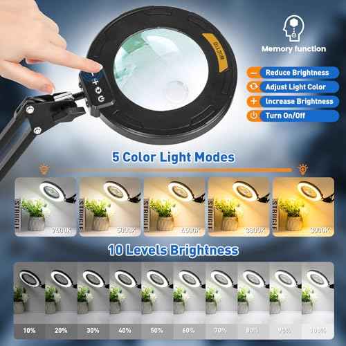 Ultra Long 3 Section Swing Arm 12X Magnifying Glass with Light (57.99 Count)