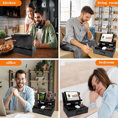 Gifts for Him Husband Boyfriend Son Men Nightstand Organizer Wood Phone Docking Station Birthday Gifts