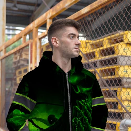 Hi Vis Reflective Zip Up Hoodie