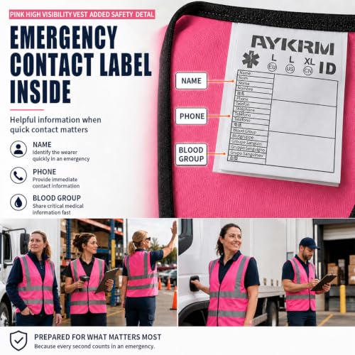 Company Logo Pink Reflective Work Vest