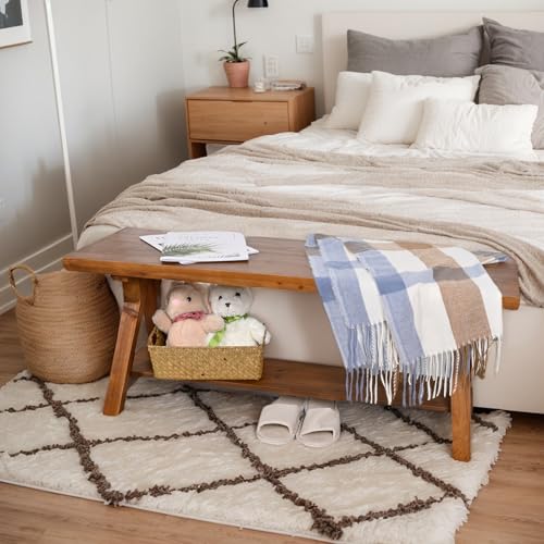 43 Inch Farmhouse Storage Bench