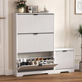 Shoe Cabinet Storage for Entryway with Flip Drawer & Bench