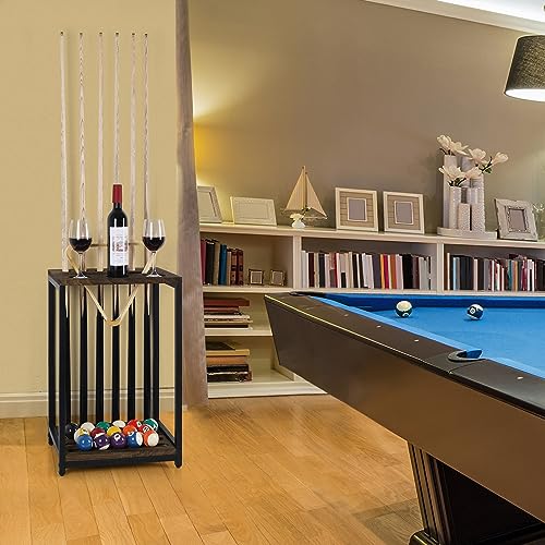 Pool Stick Holder Pool Cue Rack Wood Billiard Stick Holder Holds 6 Cues