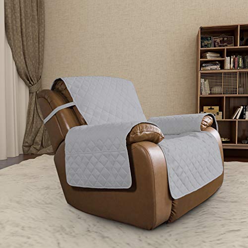 Oversized Recliner Cover Reversible Couch Cover Sofa Cover for Living Room Water Resistant Furniture Protector with Elastic Straps for Pets Dog