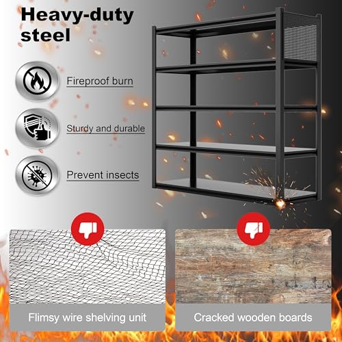 5 Sets Garage Shelving 48" Wide Heavy Duty Storage Shelves Units