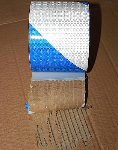 Blue and White Reflective Tape Outdoor Waterproof 6 inch X 66 feet