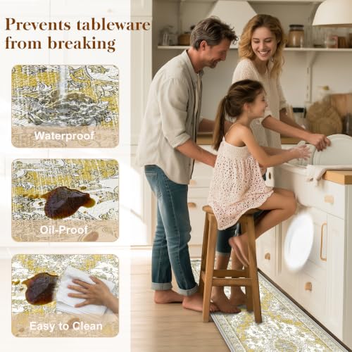 Boho Kitchen Mats for Floor 2PC Anti Fatigue Kitchen Rugs (2 Count)