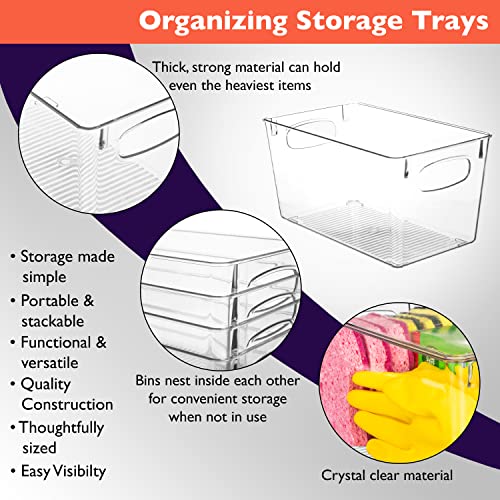Clear Plastic Storage Bins (4 Count)
