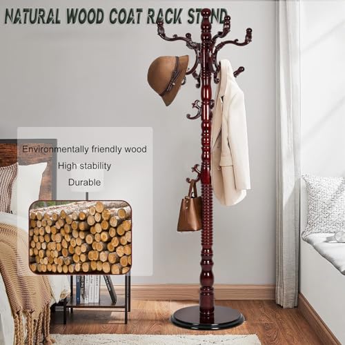 73" Wooden Coat Rack Stand