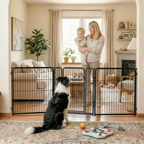 Dog Gate Extra Wide Adjustable for Openings Up to 83"