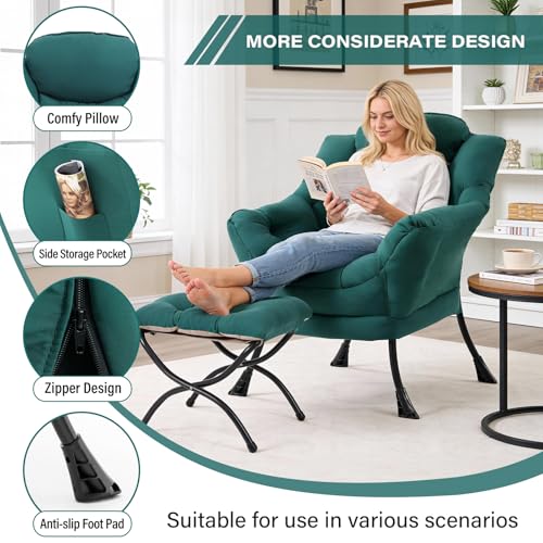 Modern Lazy Chair with Ottoman