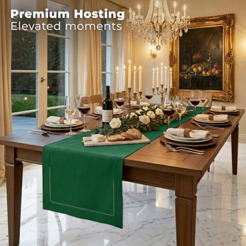Signature Linen™ by D'Moksha Eden Green Table Runner 36 Inches