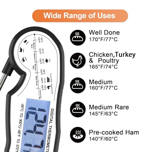 Digital Instant Read Meat Thermometer Digital for Grilling and Cooking