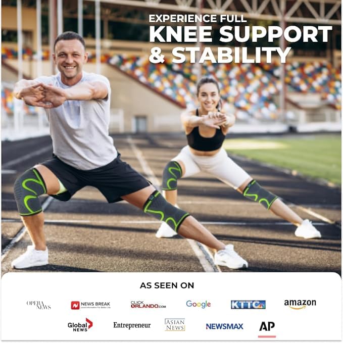 Compression Knee Brace for Women & Men (2 Count)