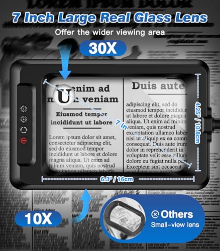 10X Magnifying Glass with Light and Stand