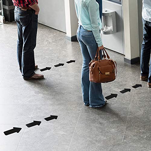 Black Arrow Floor Sticker Tape 3 x 6 Inch Directional Vinyl 200 PCS (200 Count)