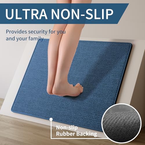 Long Kitchen Runner Rugs Kitchen Mat Non Slip Washable Blue 17"x71"