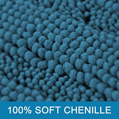 Bathroom Rugs Bath Rugs for Bathroom Non Slip Bath Mats Extra Thick Chenille Striped Rug 17" x 24" Absorbent Soft Shaggy Washable Dry Fast Bath Mats for Bath Room Floor