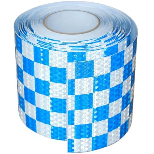 Reflective Tape Blue and White 6 inch X 66 feet