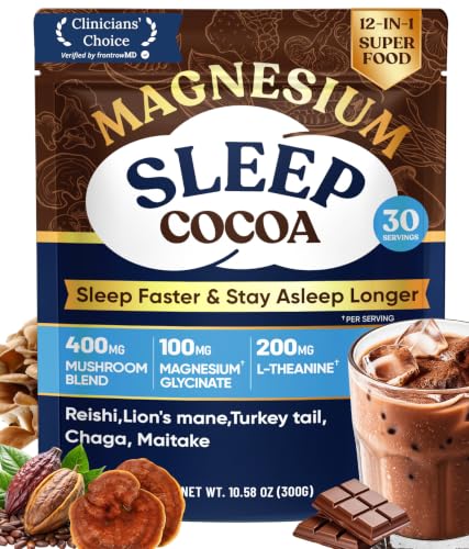 Natural Sleep Aid Cocoa Powder With Magnesium Glycinate (10.58 Ounce)