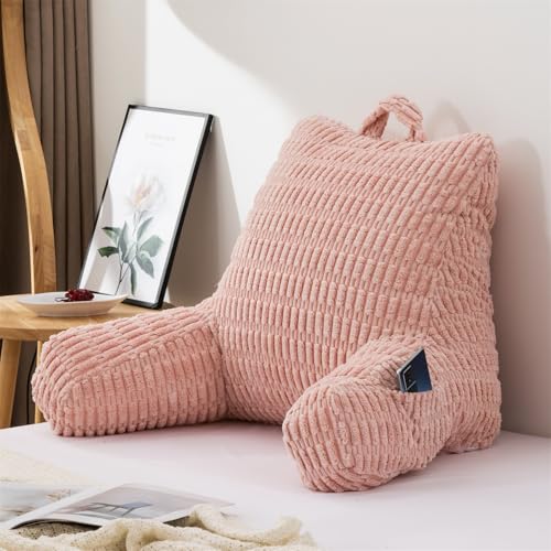Adults Kids Teens Corduroy Backrest Reading Pillow with Arms