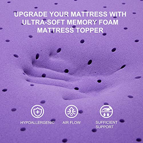 1.5 Inch Gel Memory Foam Mattress Topper Ventilated Soft Pressure Relieve Mattress Pad