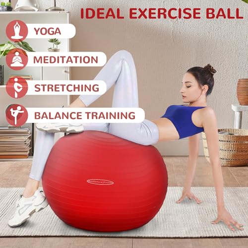 Anti Burst and Slip Resistant Exercise Ball Yoga Ball Fitness Ball Birthing Ball with Quick Pump