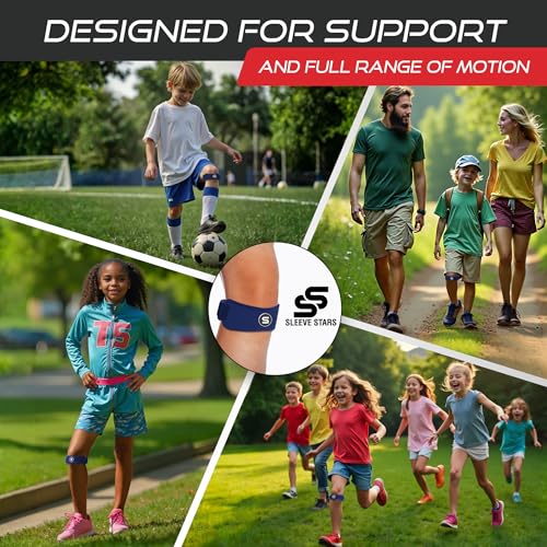Sleeve Stars Swedish Brand Patellar Tendon Support Strap for Women & Men Effective Osgood Schlatter Knee Brace Youth & Kids Knee Brace with 3 Adjustable Length fits 7"
