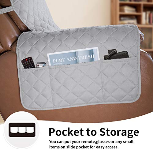 Oversized Recliner Cover Reversible Couch Cover Sofa Cover for Living Room Water Resistant Furniture Protector with Elastic Straps for Pets Dog