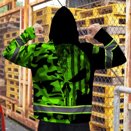 Hi Vis Reflective Zip Up Hoodie
