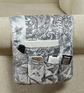 Grey Flowers Patchwork Couch Armrest Cover