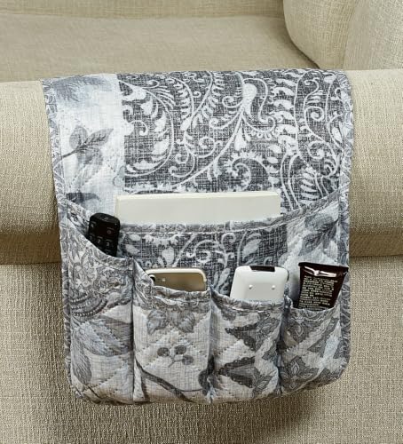 Grey Flowers Patchwork Couch Armrest Cover