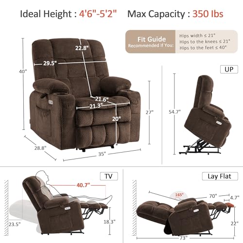Small Dual Motor Power Lift Recliner Chair for Petite Elderly 7893
