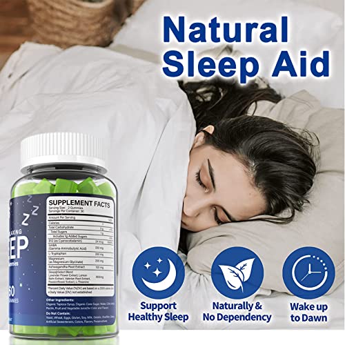Melatonin Free Sleep Aid Gummies for Adults (60 Count)